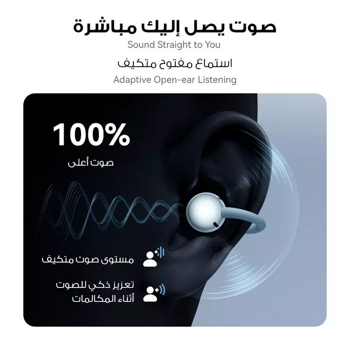 سماعات هواوي فري كليب 2 اللاسلكية المانعة للضوضاء