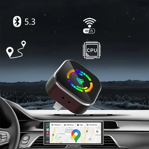 محول كاربلاي لاسلكي مع محول من يو إس بي إلى تايب سي محول كاربلاي لاسلكي مع محول من يو إس بي إلى تايب سي